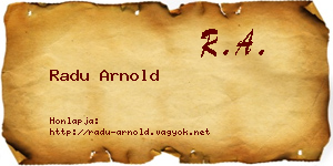 Radu Arnold névjegykártya