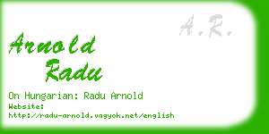 arnold radu business card